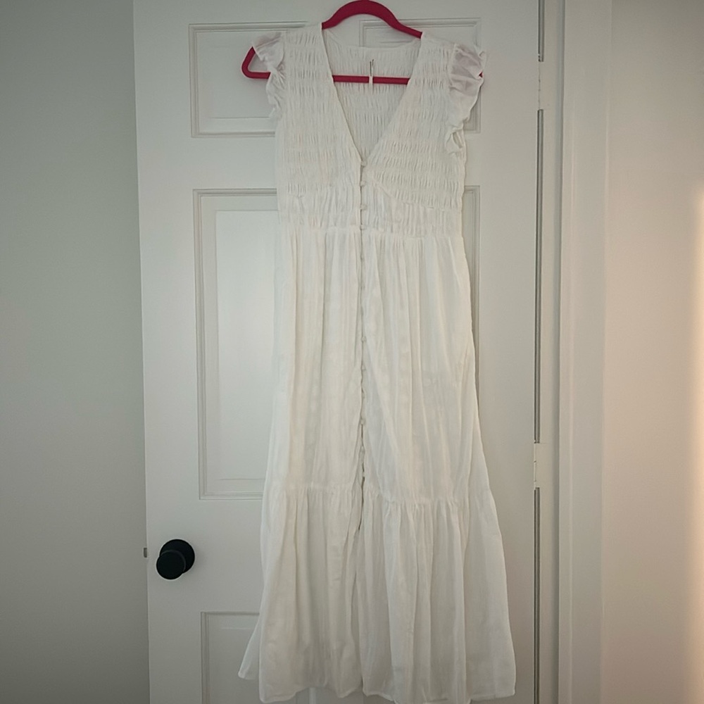 Anthropologie white cotton dress